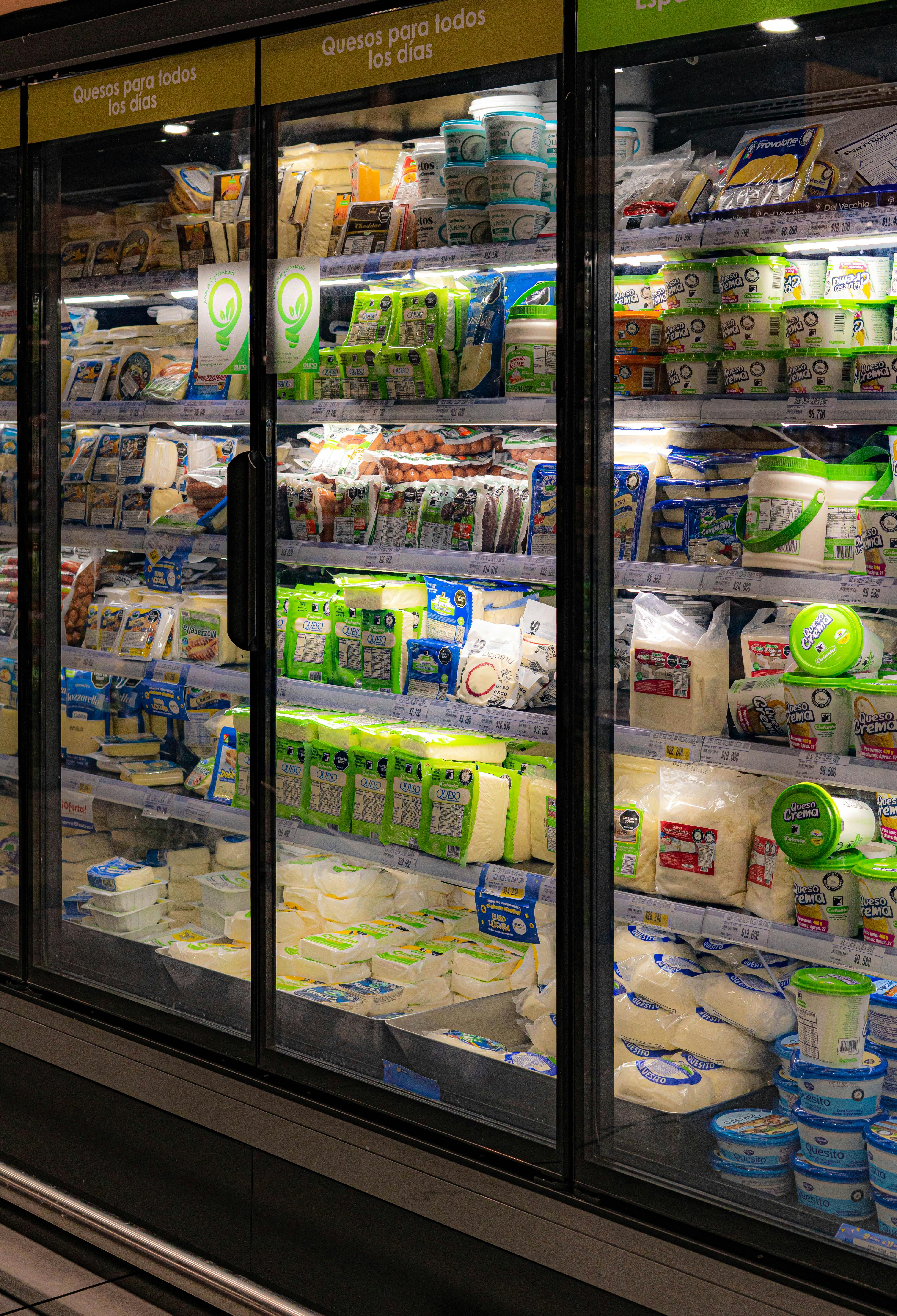 Assortment of milk, eggs, butter, and more dairy products