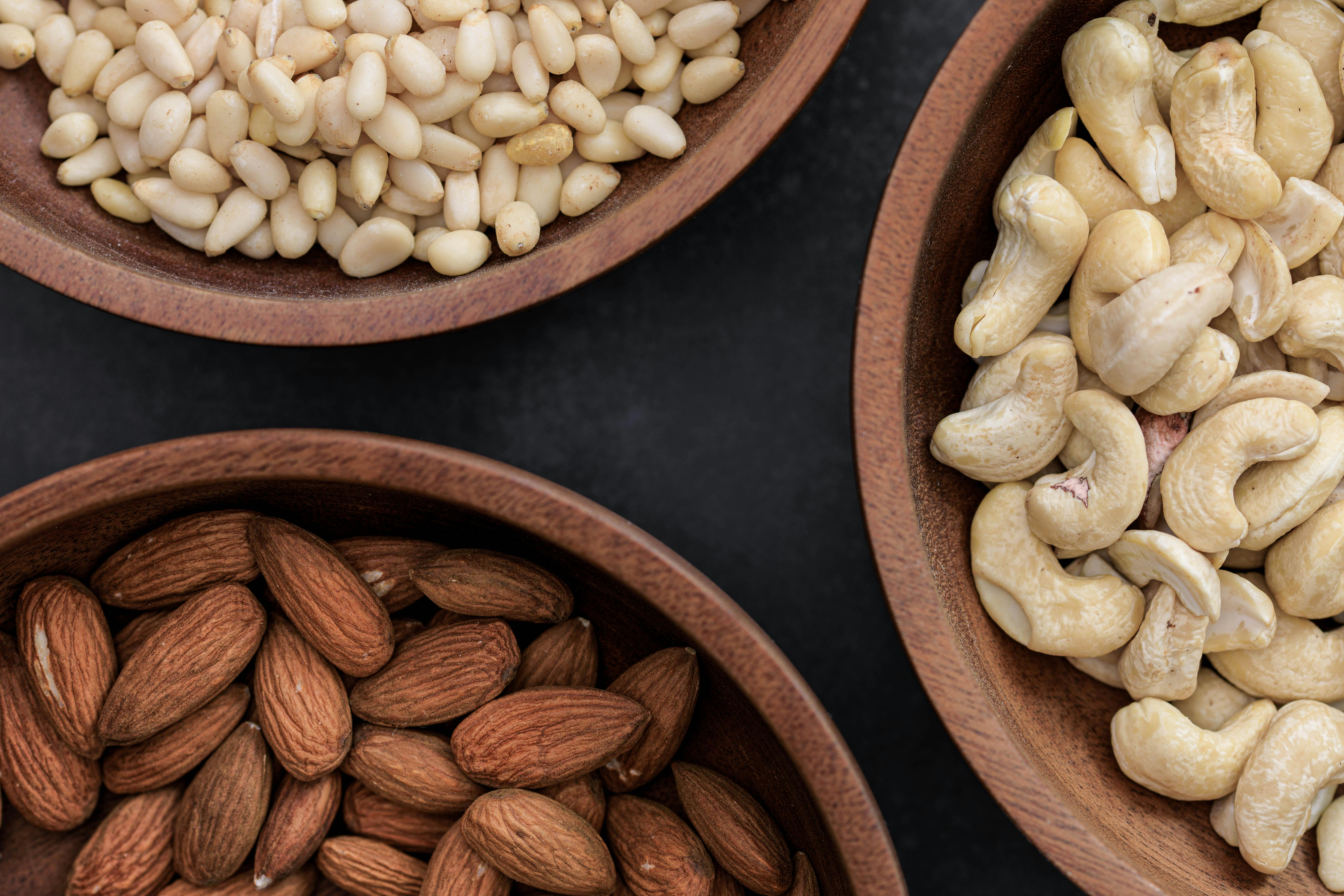 Assortment of freshly packaged almonds, pistachios, and more